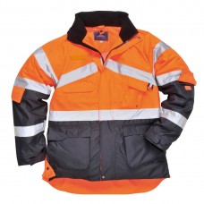 Светоотражающая двухцветная воздухопроницаемая куртка Portwest S760 оранжевая/темно-синяя