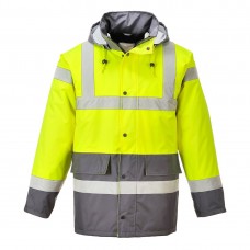 Контрастная светоотражающая дорожная куртка Portwest S466 желтая/серая