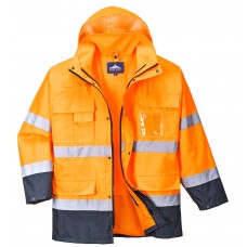 Светоотражающая легкая куртка 3-в-1 Portwest S162 оранжевая/темно-синяя