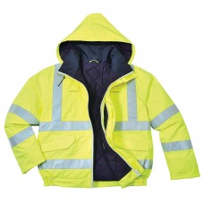 Светоотражающая антистатическая огнестойкая водонепроницаемая куртка бомбер Bizflame Portwest S773 желтая