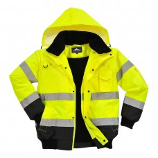 Светоотражающая контрастная куртка-бомбер Portwest C465 желтая/черная