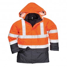 Мультизащитная светоотражающая куртка Bizflame Portwest S779 оранжевая/темно-синяя