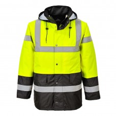 Контрастная светоотражающая дорожная куртка Portwest S466 желтая/черная