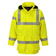 Светоотражающая огнестойкая водонепроницаемая легкая куртка Bizflame Portwest S774 желтая