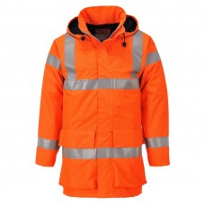 Светоотражающая огнестойкая водонепроницаемая легкая куртка Bizflame Portwest S774 оранжевая