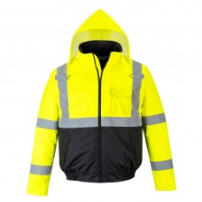 Светоотражающая куртка-бомбер Portwest S363 желтая/черная