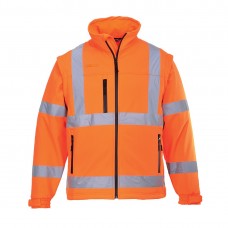 Светоотражающая куртка из софтшэлла (3 сл) Portwest S428 оранжевая