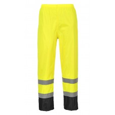 Светоотражающие влагозащитные классические контрастные брюки Portwest H444 желтые/черные