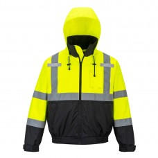 Светоотражающая куртка-бомбер 2-в-1 класса премиум Portwest S364 желтая/черная