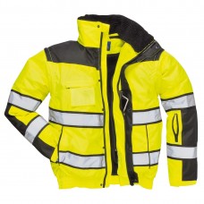 Классическая светоотражающая куртка-бомбер Portwest C466 желтая/черная