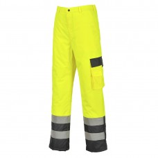 Светоотражающие брюки с подкладкой Portwest S686 желтые/темно-синие