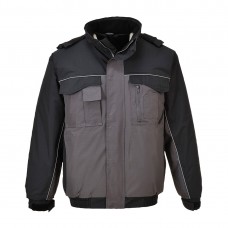Двухцветная куртка бомбер Portwest S561 черная/серая