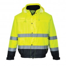 Светоотражающая двухцветная куртка-бомбер Portwest S266 желтая/темно-синяя