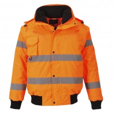 Светоотражающая куртка-бомбер 3-в-1 Portwest C467 оранжевая