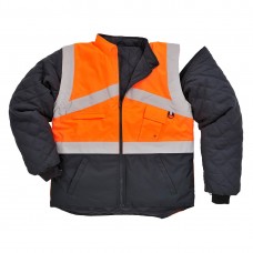 Светоотражающая двухцветная двусторонняя куртка Portwest S769 оранжевая/темно-синяя