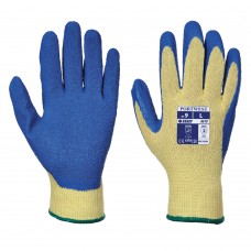 Кевларовые перчатки от порезов с латексным покрытием ладони, 3 уровень Portwest A610 желтые/синие