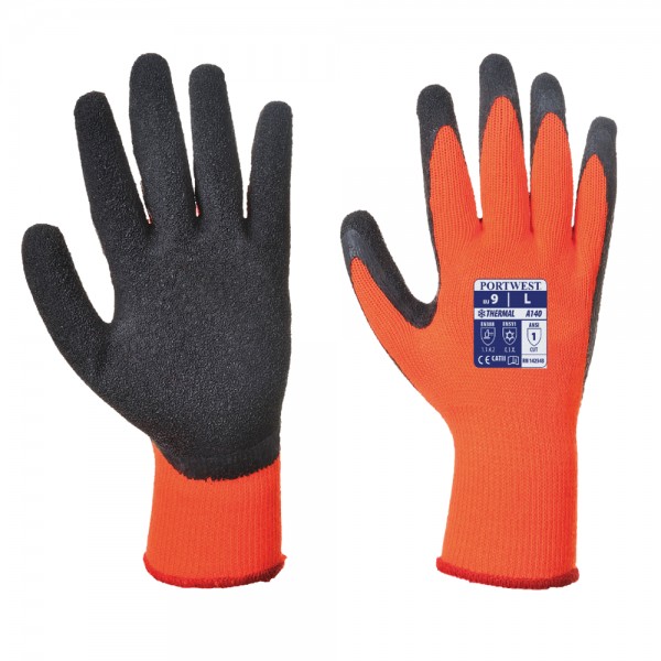 Перчатки Thermal Grip Portwest A140 оранжевые/черные