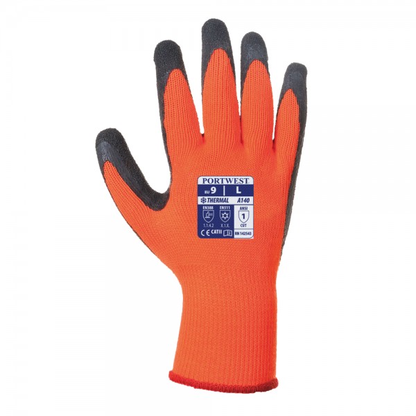 Перчатки Thermal Grip Portwest A140 оранжевые/черные