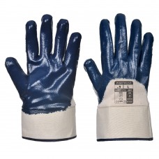 Нитриловые перчатки с защитной манжетой Portwest A301 темно-синие