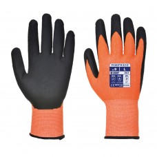 Светоотражающие перчатки от порезов и истирания с защитой от контактного тепла, 5 уровень Portwest A625 оранжевые/черные