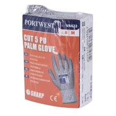 Перчатки Сut 5 с ПУ покрытием ладони для торговых автоматов Portwest VA622 серые