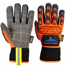 Водонепроницаемые противоударные перчатки Portwest A726 оранжевые/синие