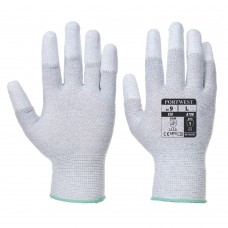 Антистатические перчатки с полиуретановым покрытием на пальцах Portwest A198 серые