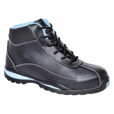 Женские защитные ботинки Steelite S1P HRO Portwest FW38 черные/голубые